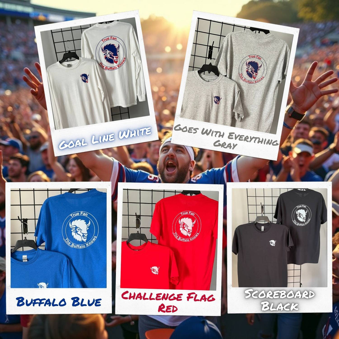 Buffalo Bills and Sabres t-shirts, perfect for true fans on game day.