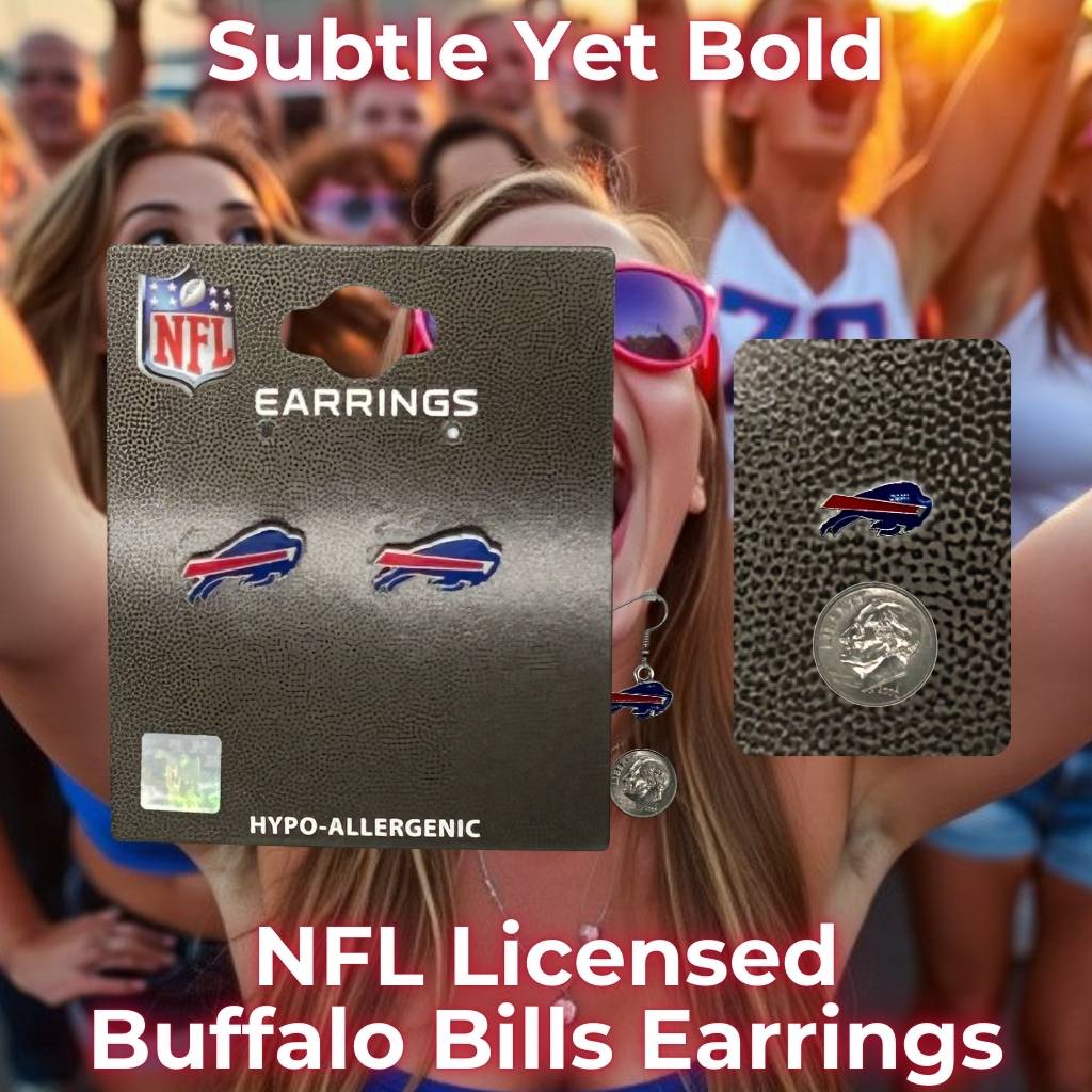 Buffalo Bills Logo Stud Earrings, simple and stylish unique Bills gifts.