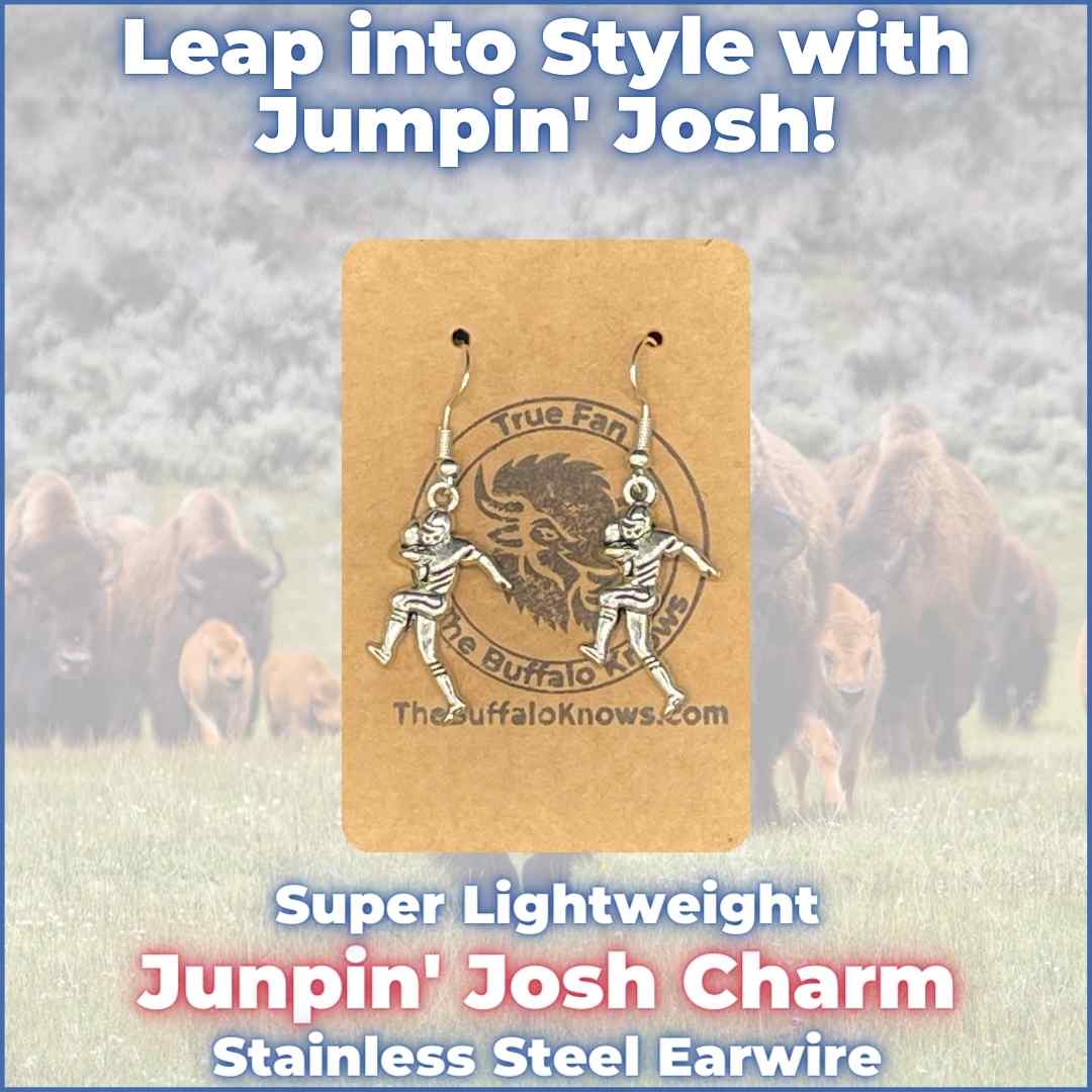 Jumpin' Josh Earrings - Silver Football Player charm on stainless steel ear wire