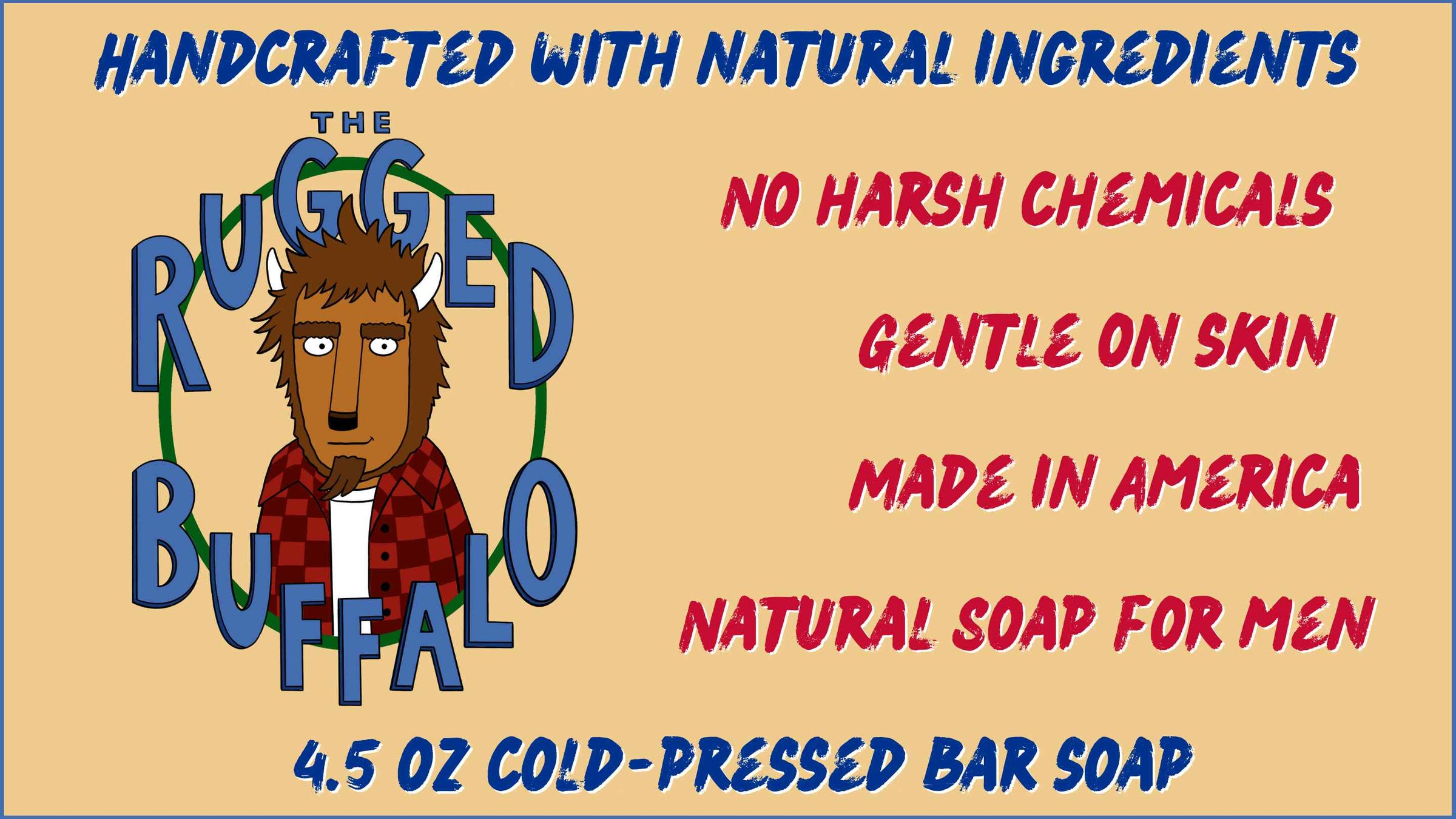 Rugged Buffalo men's soap, crafted with natural ingredients and designed to embody the spirit of Buffalo, perfect for the ultimate Buffalo Bills fan.