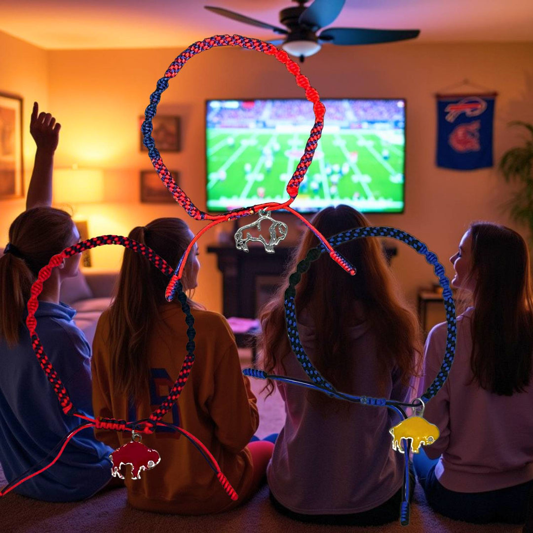 Buffalo Bills and Sabres bracelets with iconic charms for fans.