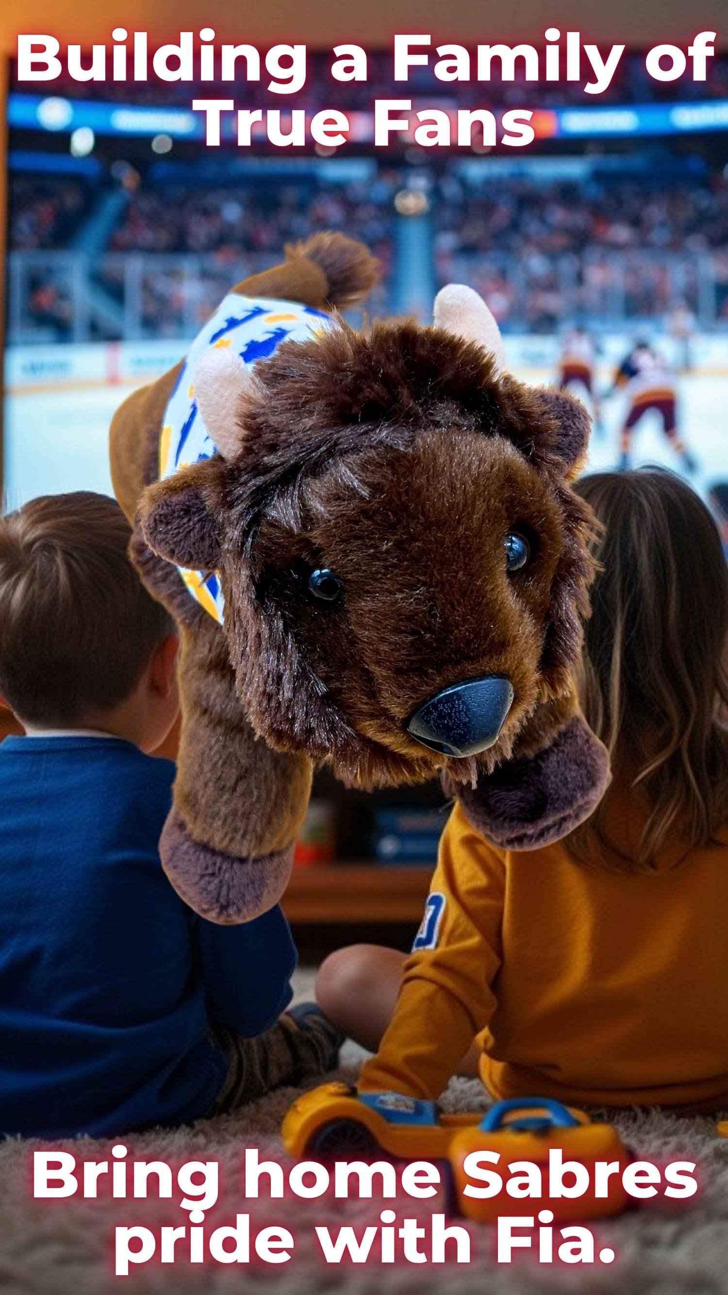 Celebrate Sabres pride with the Fia plush. Perfect for young Buffalo fans starting their journey, symbolizing family and team spirit.