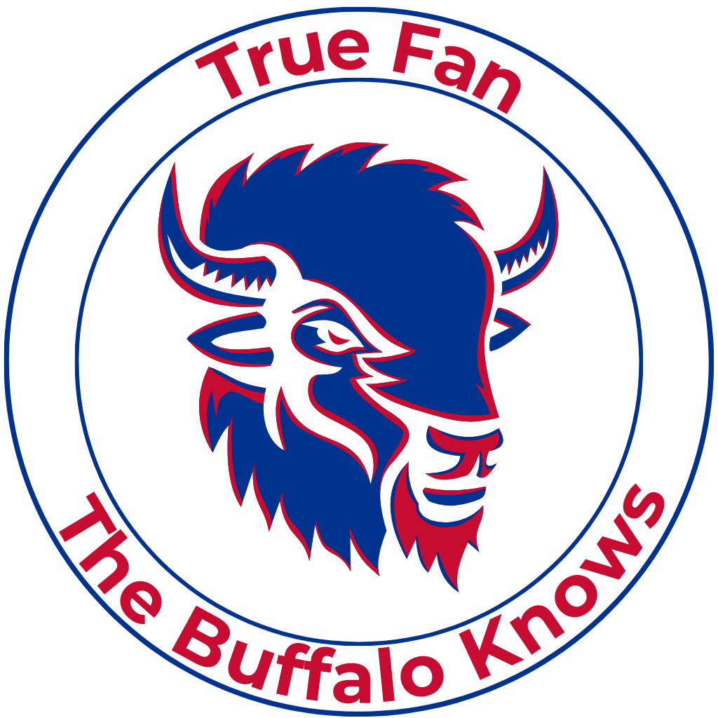 True Fan Buffalo Knows logo featuring a red and blue buffalo head, symbolizing Buffalo pride and loyalty. Your best place to get Buffalo Bills gifts and unique fan merchandise.