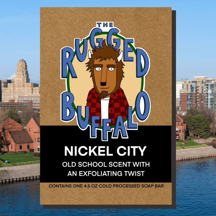 The Rugged Buffalo Soap – Nickel City, natural men’s soap for a rugged and invigorating cleanse, ideal as a unique Buffalo Bills gift.